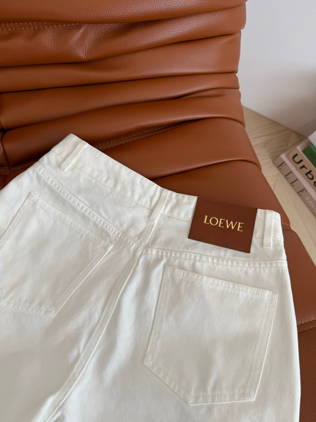Loewe 25 Denim Short White Cotton