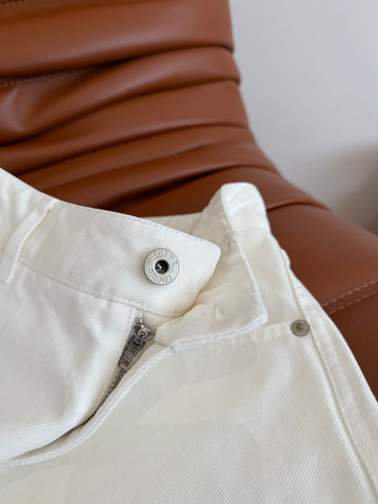 Loewe 25 Denim Short White Cotton