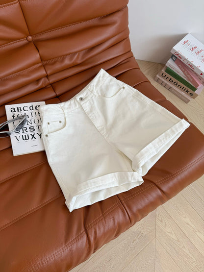Loewe 25 Denim Short White Cotton