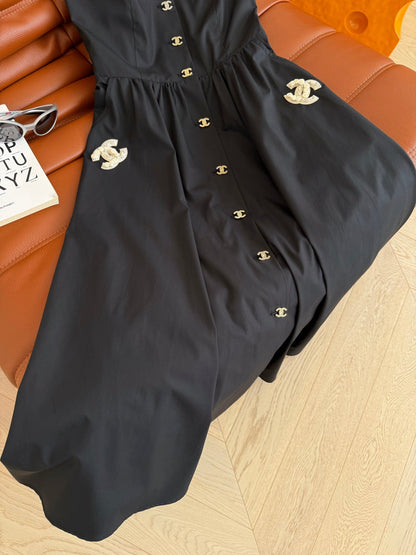 CC 25 double C Dress Black Cotton