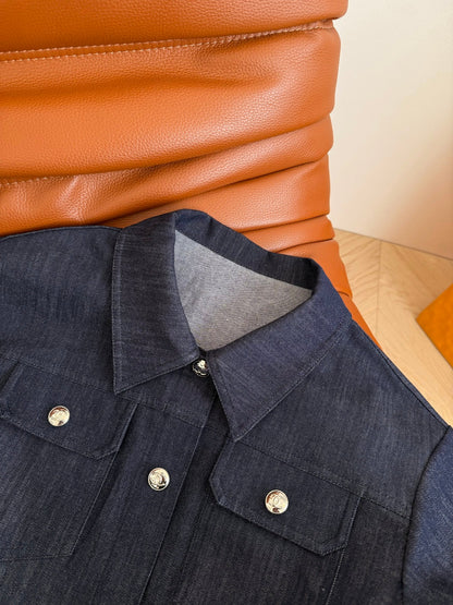 CC 25 Double C Denim Dress Blue Cotton