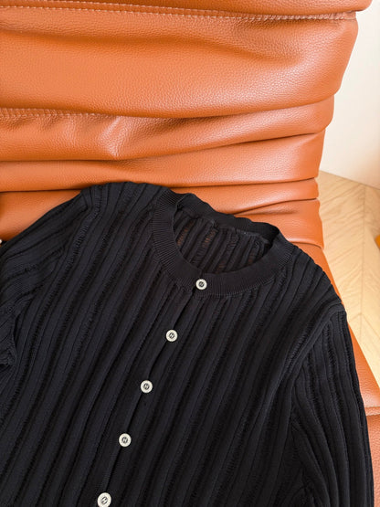 CC 25 Cardigan Black Pink Wool