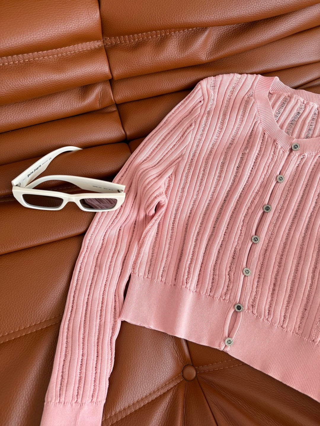 CC 25 Cardigan Black Pink Wool