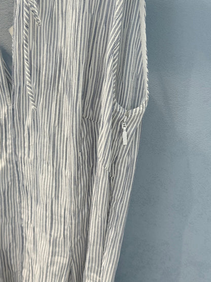 Loewe 25 Sleeveless Dress Blue mix White Cotton Polyamide