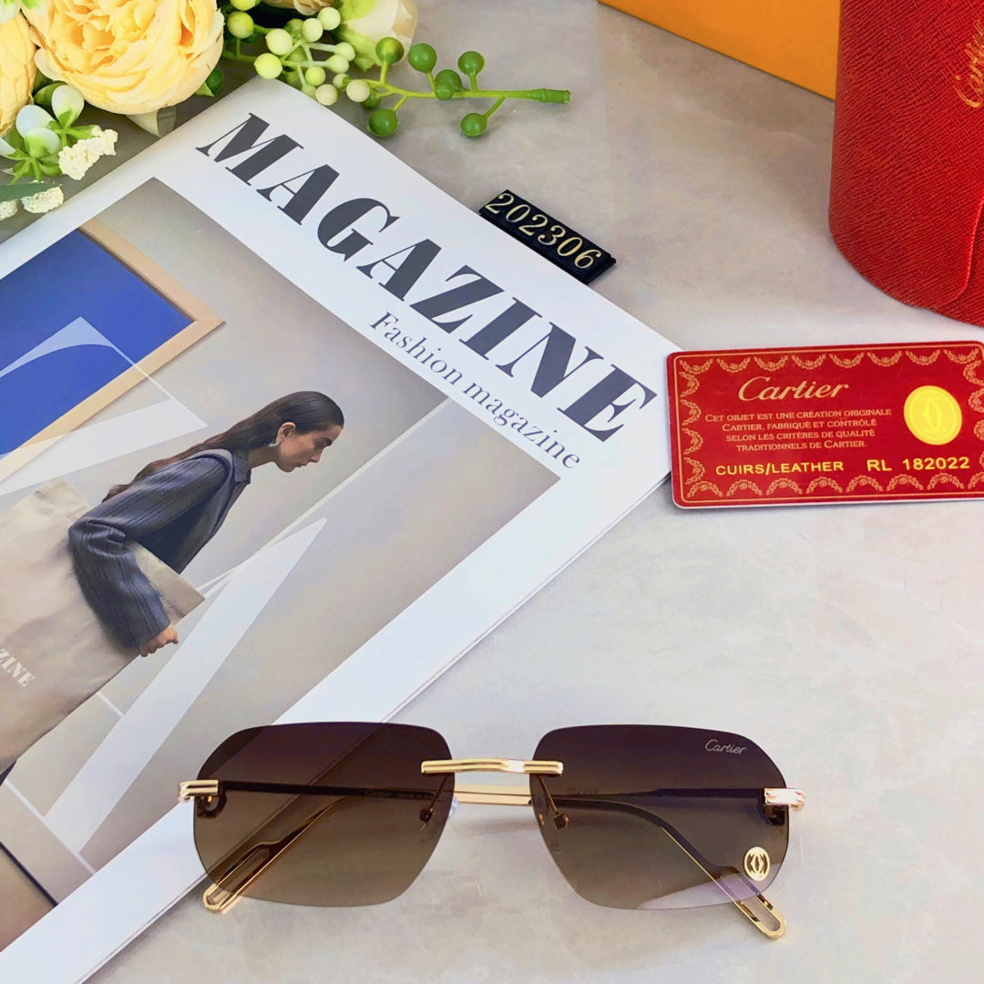 C DE RECTANGULAR SUNGLASSES  578002 IN METAL