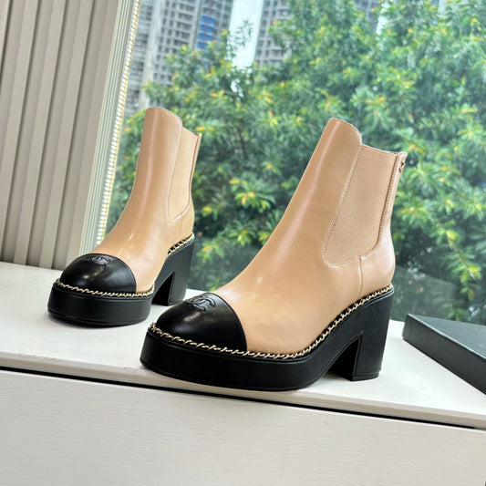 CC 25 Short Boot Beige Calfskin 430306