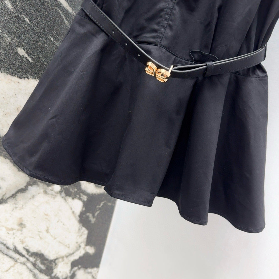 Loewe 25 Shirt Dress Black Cotton