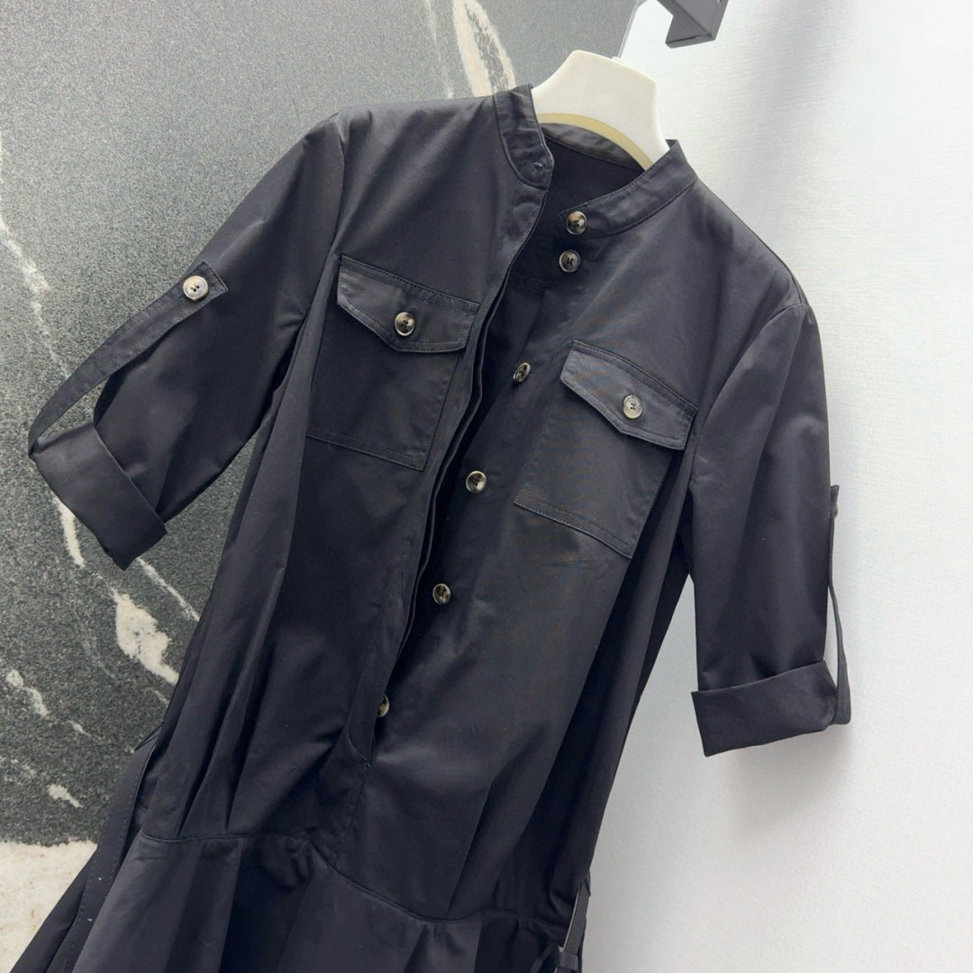 Loewe 25 Shirt Dress Black Cotton