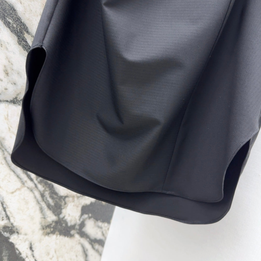Loewe 25 Drape Sleeveless Dress Black Polyester Fiber