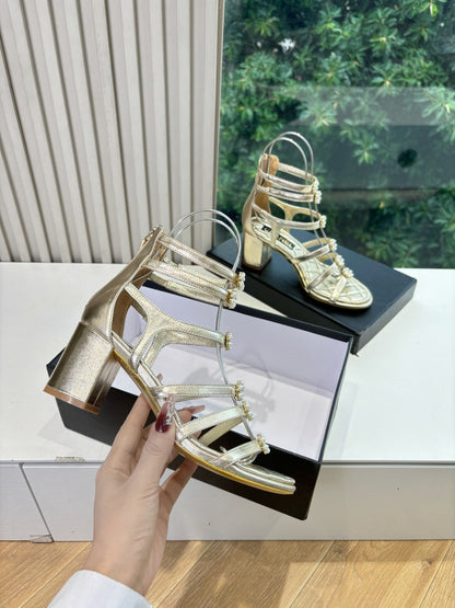 CC 25 Sandals Gold Sheepskin 343962