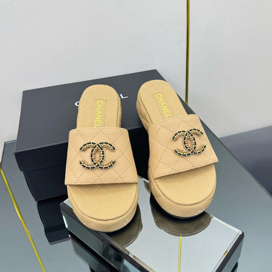 CC 25 Flatform Slide Yellow Leather 238489