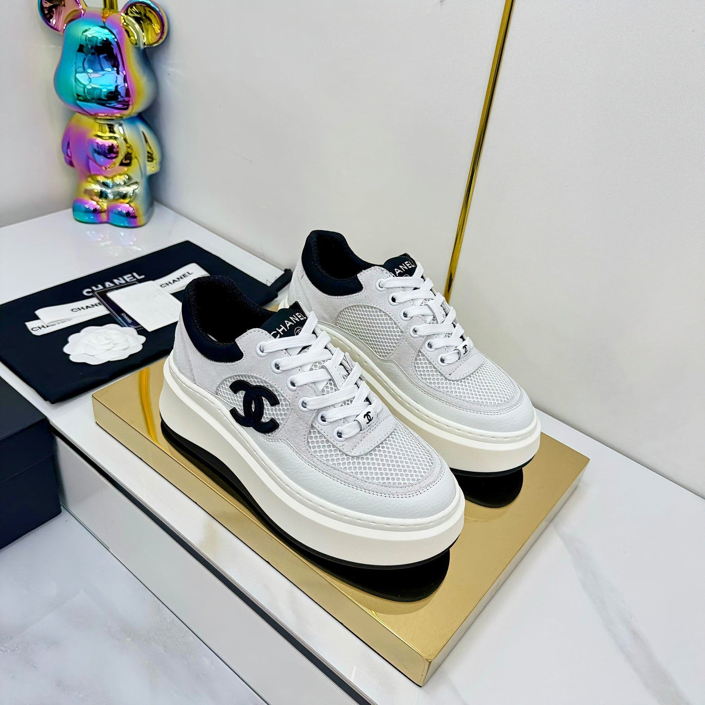 CC 25 Platform Sneaker White Cowhide 312954
