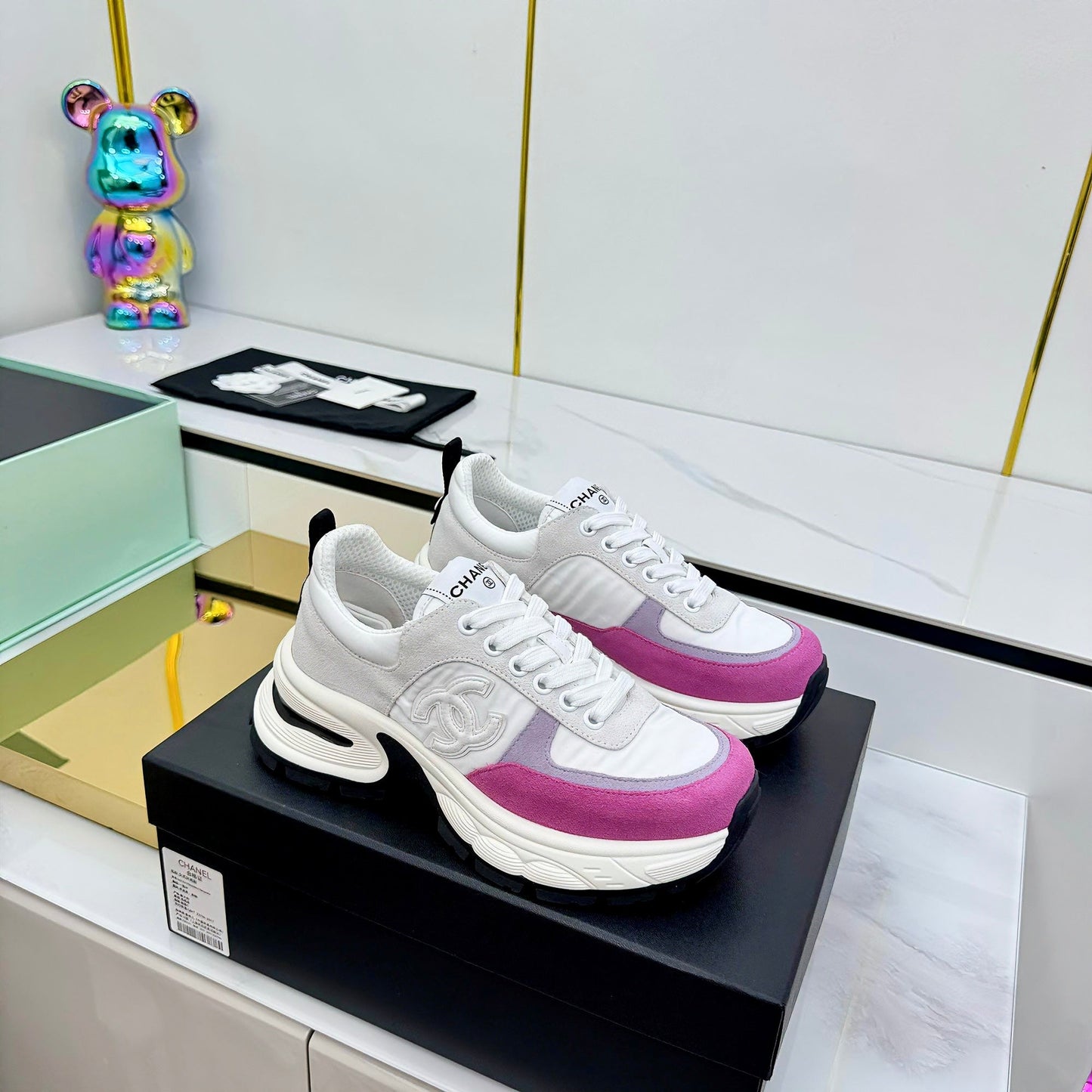 CC 25 Sneaker White Pink Cowhide 331172