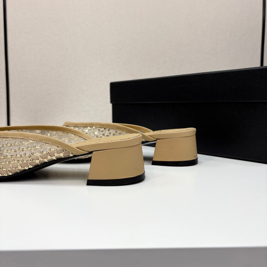CC 25 Mule Heel Mesh and Tweed 270797