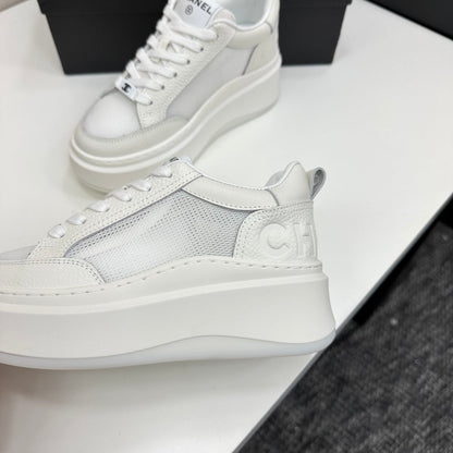 CC 25 Platform Sneaker White Mesh Sheepskin 331750