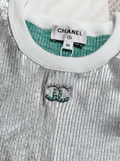 CC 25 Short Sleeves T- shirt Silver Cotton