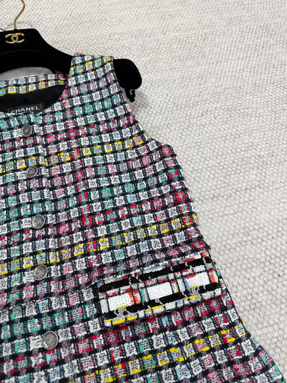 CC 25 Plaid Dress Multicolor Cotton