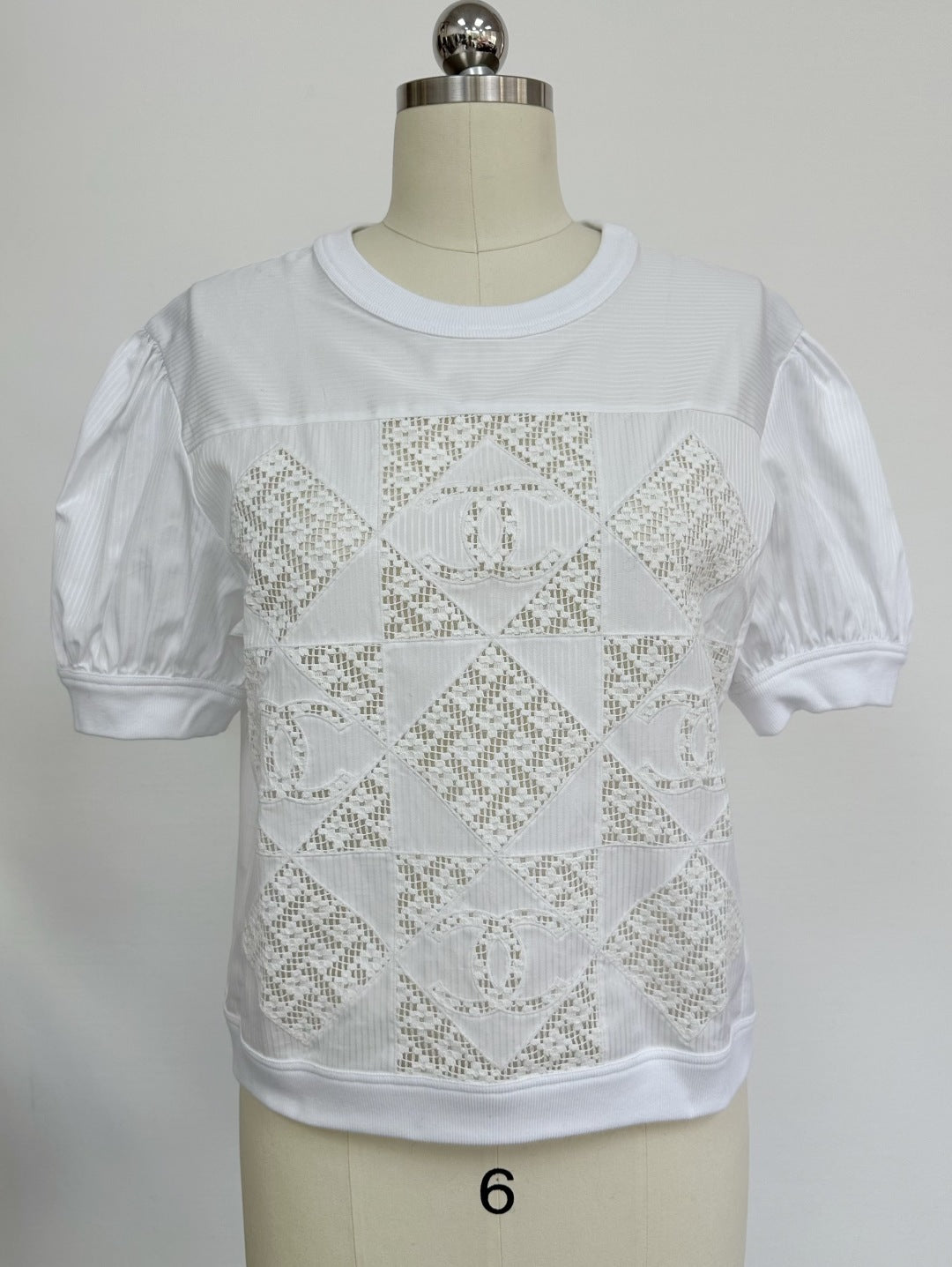 CC 25 Appliqué Short Sleeves T-shirt White Cotton