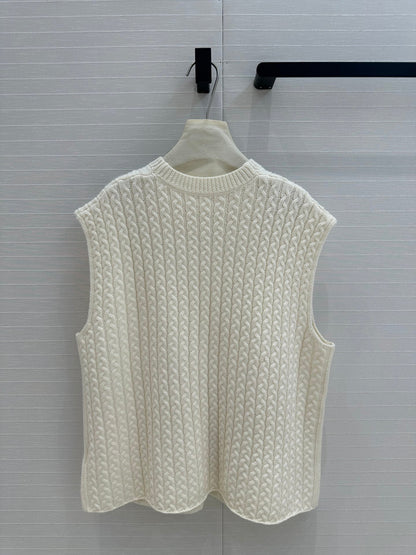 Loewe Knitted Vest Ivory Wool