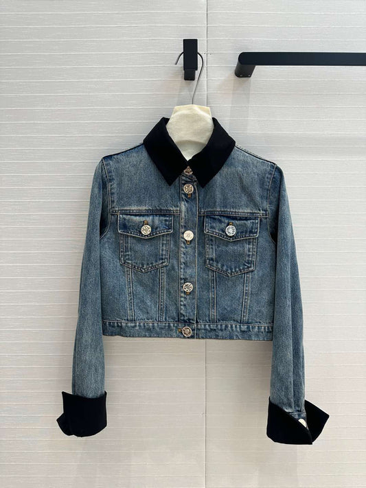 CC 25 Denim Jacket Blue mix Black Cotton
