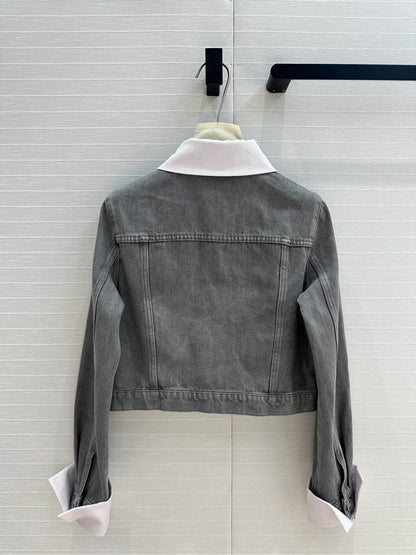 CC 25 Denim Jacket Gray mix White Cotton