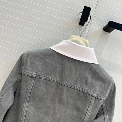CC 25 Denim Jacket Gray mix White Cotton