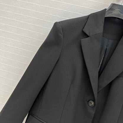 Loewe Striped Suit Jacket Black Cotton