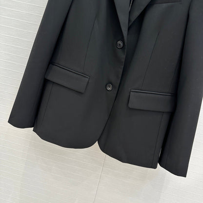 Loewe Striped Suit Jacket Black Cotton