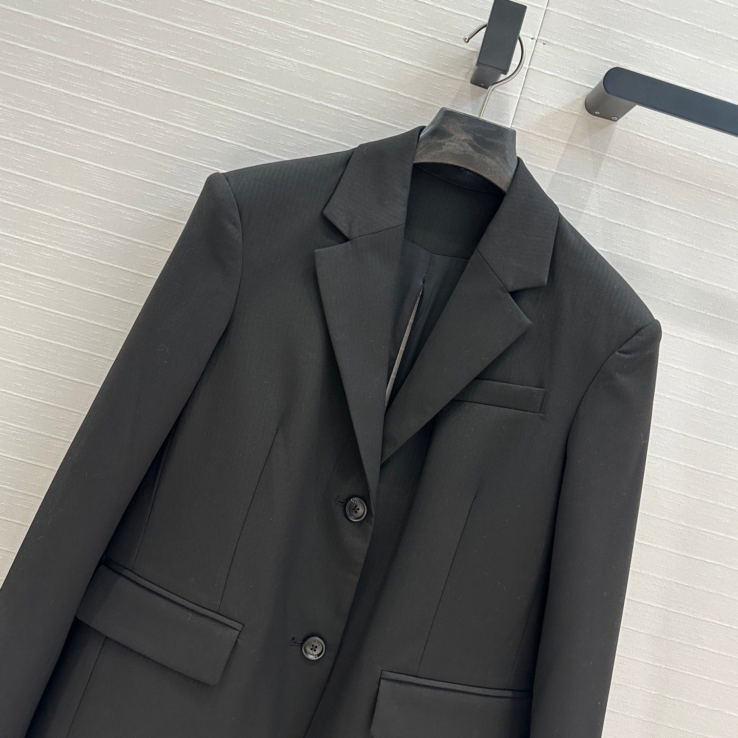 Loewe Striped Suit Jacket Black Cotton