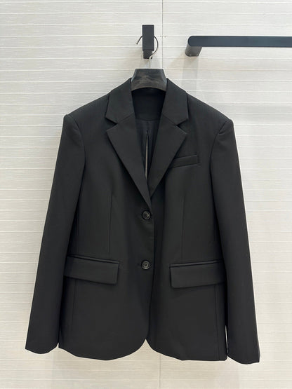 Loewe Striped Suit Jacket Black Cotton