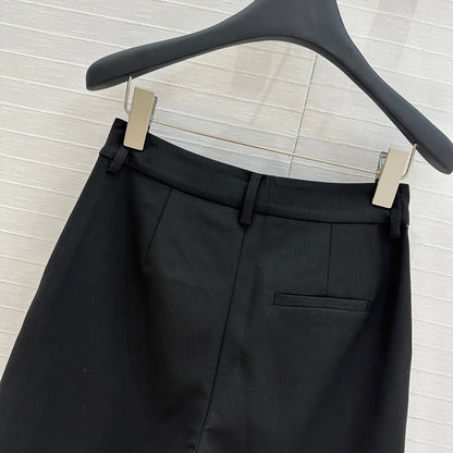 Loewe Striped Mid-length Shorts Black Cotton