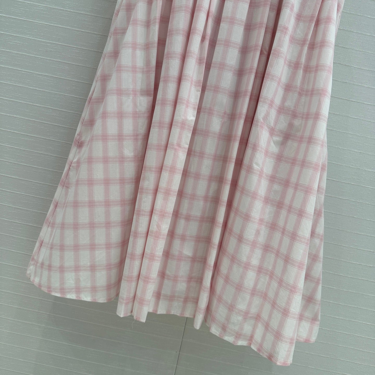 Loewe Plaid Suspender Skirt Pink Cotton
