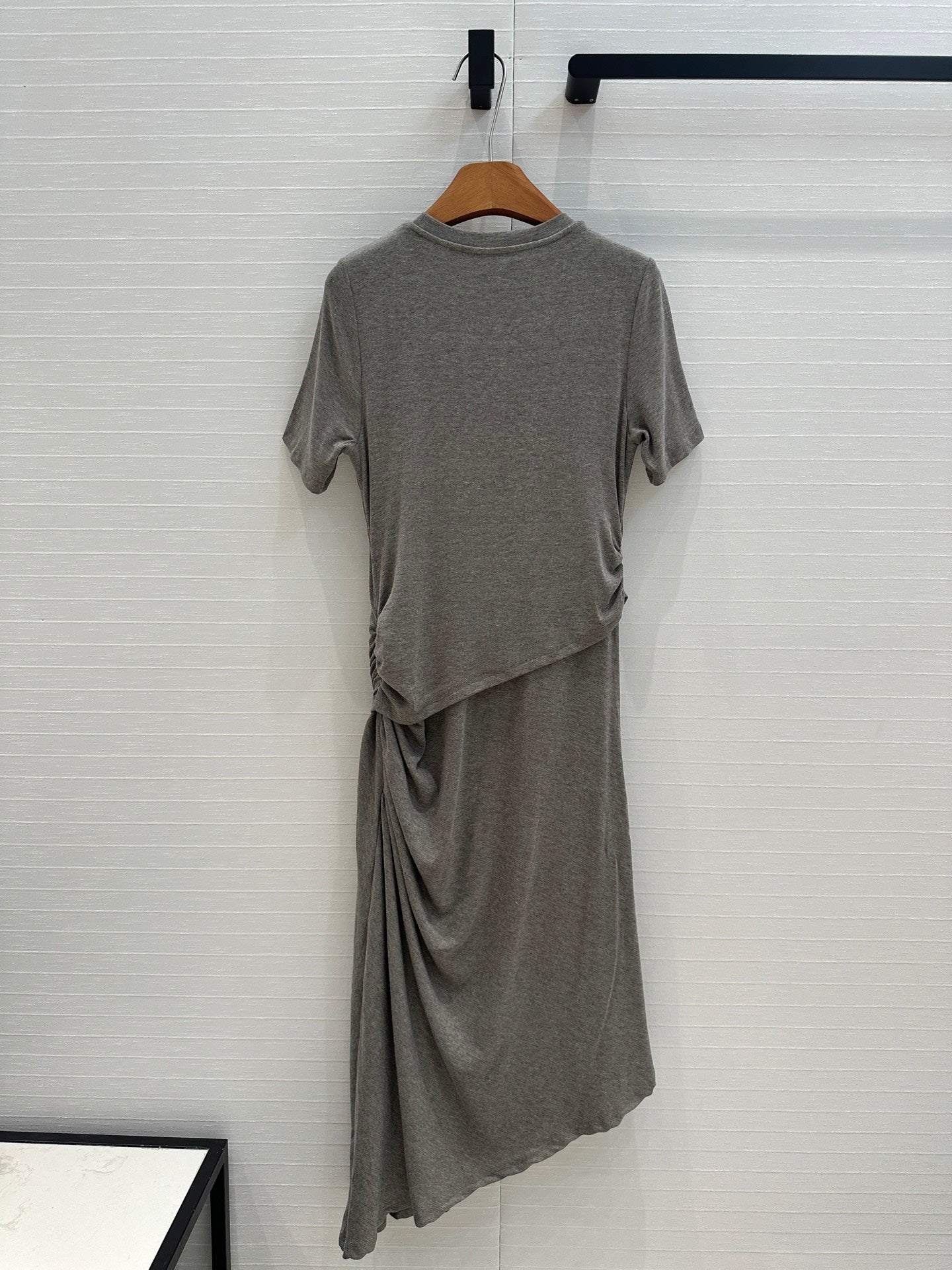 Loewe 25 Knotted Short-sleeved Dress Gray Viscose