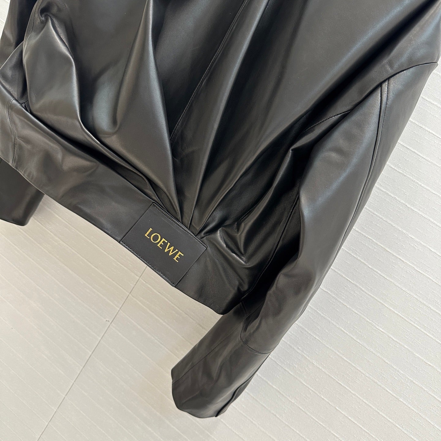 Loewe Draped Jacket Black Lambskin