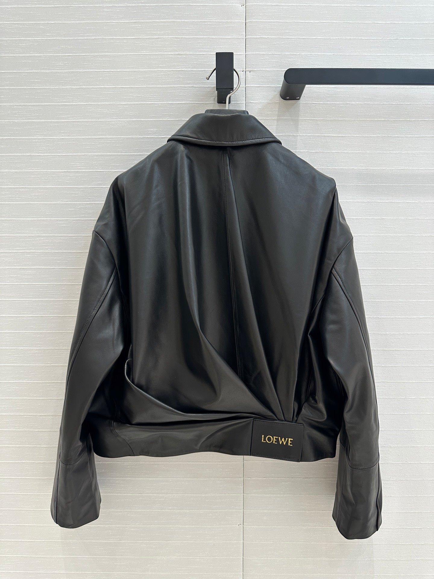 Loewe Draped Jacket Black Lambskin