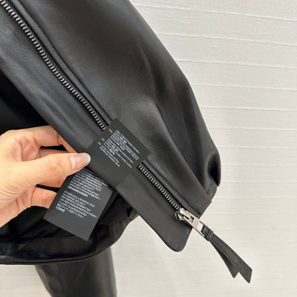 Loewe Draped Jacket Black Lambskin