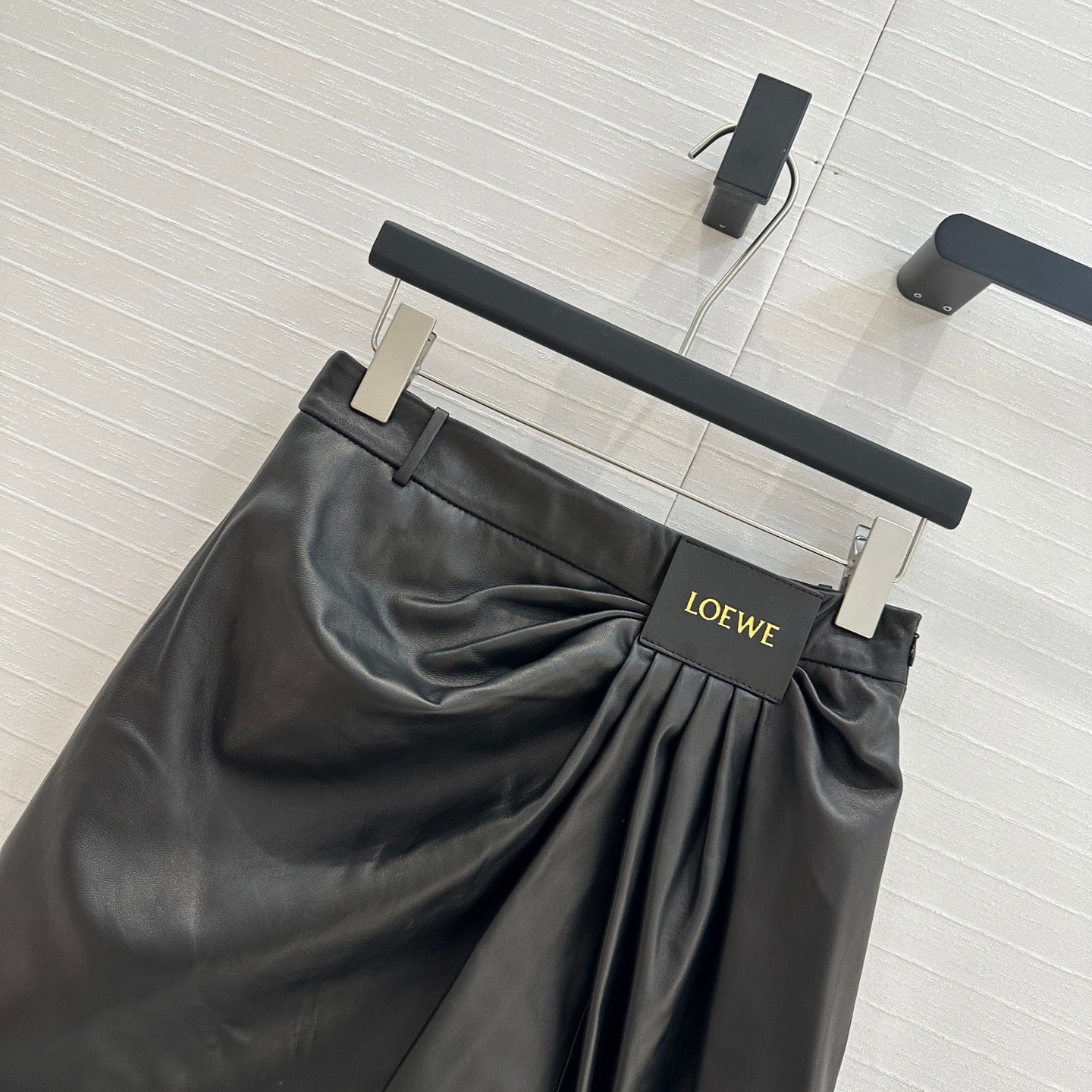 Loewe Draped Leather Skirt Lambskin