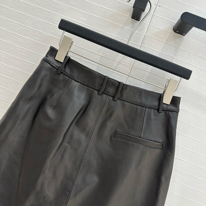 Loewe Draped Leather Skirt Lambskin