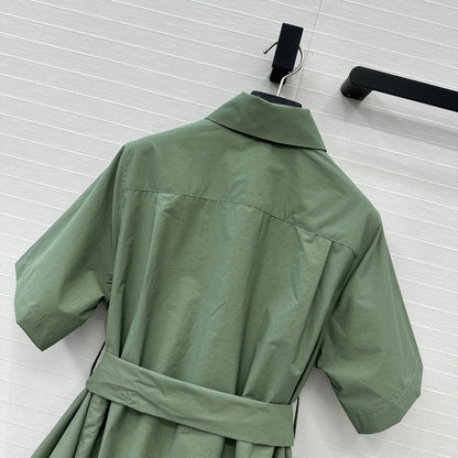 Loewe Short-sleeved Dress Green Cotton