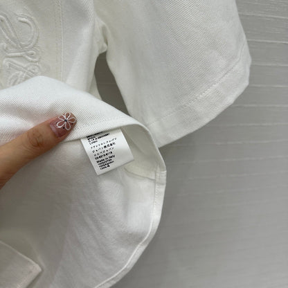 Loewe Denim Short-sleeved Shirt White Cotton
