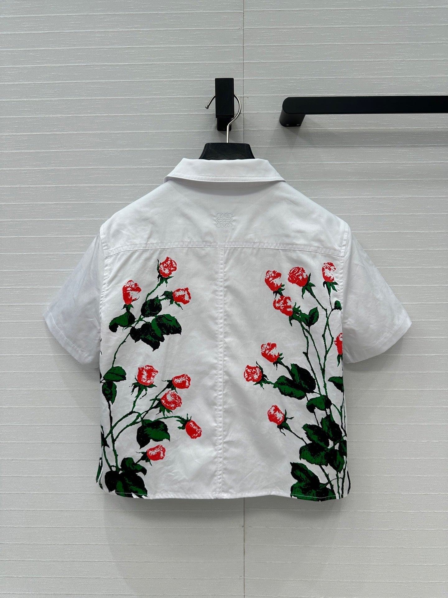 Loewe Rose Print Short-sleeved Shirt White Cotton