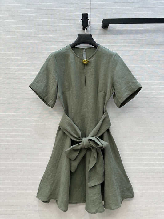 Loewe Dress Rich Emerald Green Linen