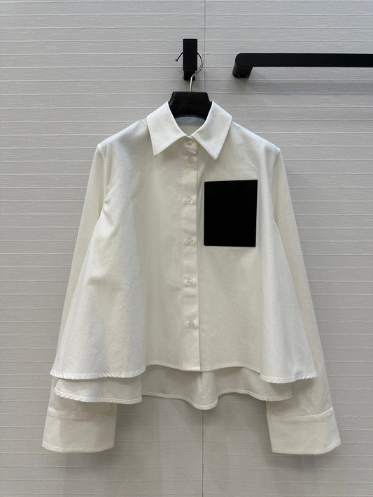 Loewe  A-line Denim Shirt Jacket White Cotton