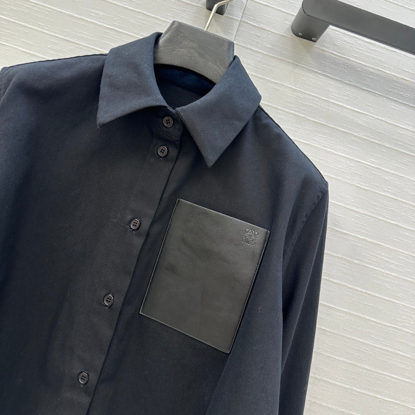 Loewe  A-line Denim Shirt Jacket Black Cotton