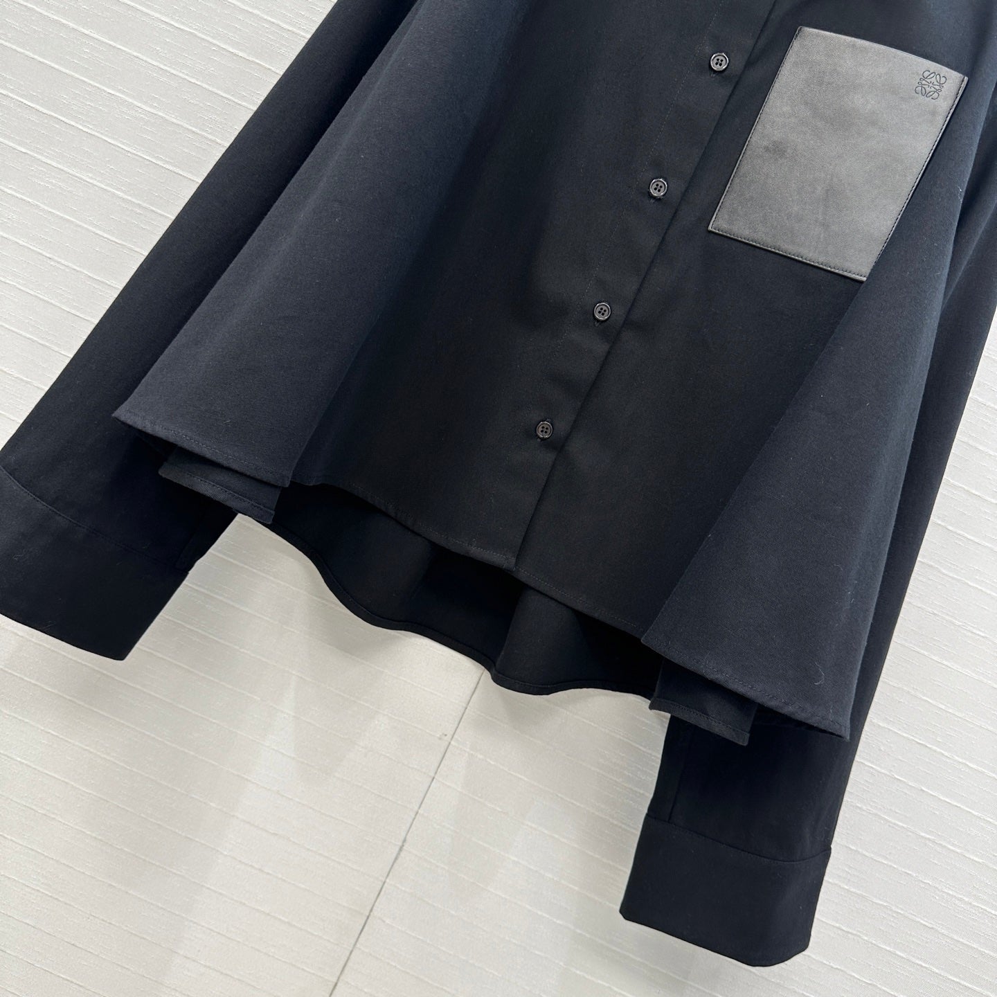 Loewe  A-line Denim Shirt Jacket Black Cotton