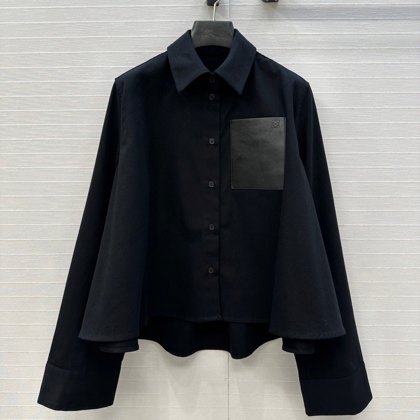 Loewe  A-line Denim Shirt Jacket Black Cotton