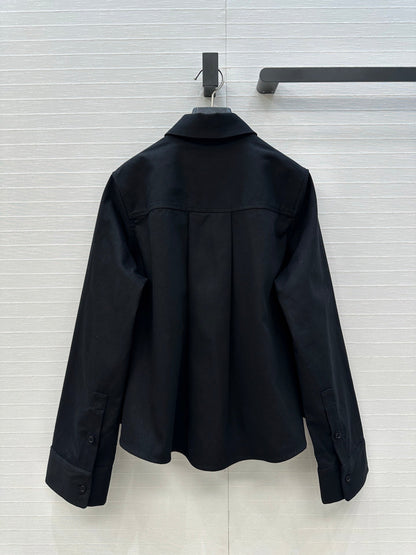 Loewe  A-line Denim Shirt Jacket Black Cotton