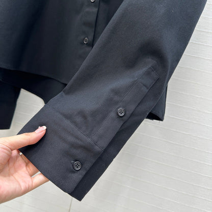 Loewe  A-line Denim Shirt Jacket Black Cotton