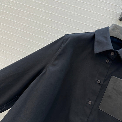 Loewe  A-line Denim Shirt Jacket Black Cotton