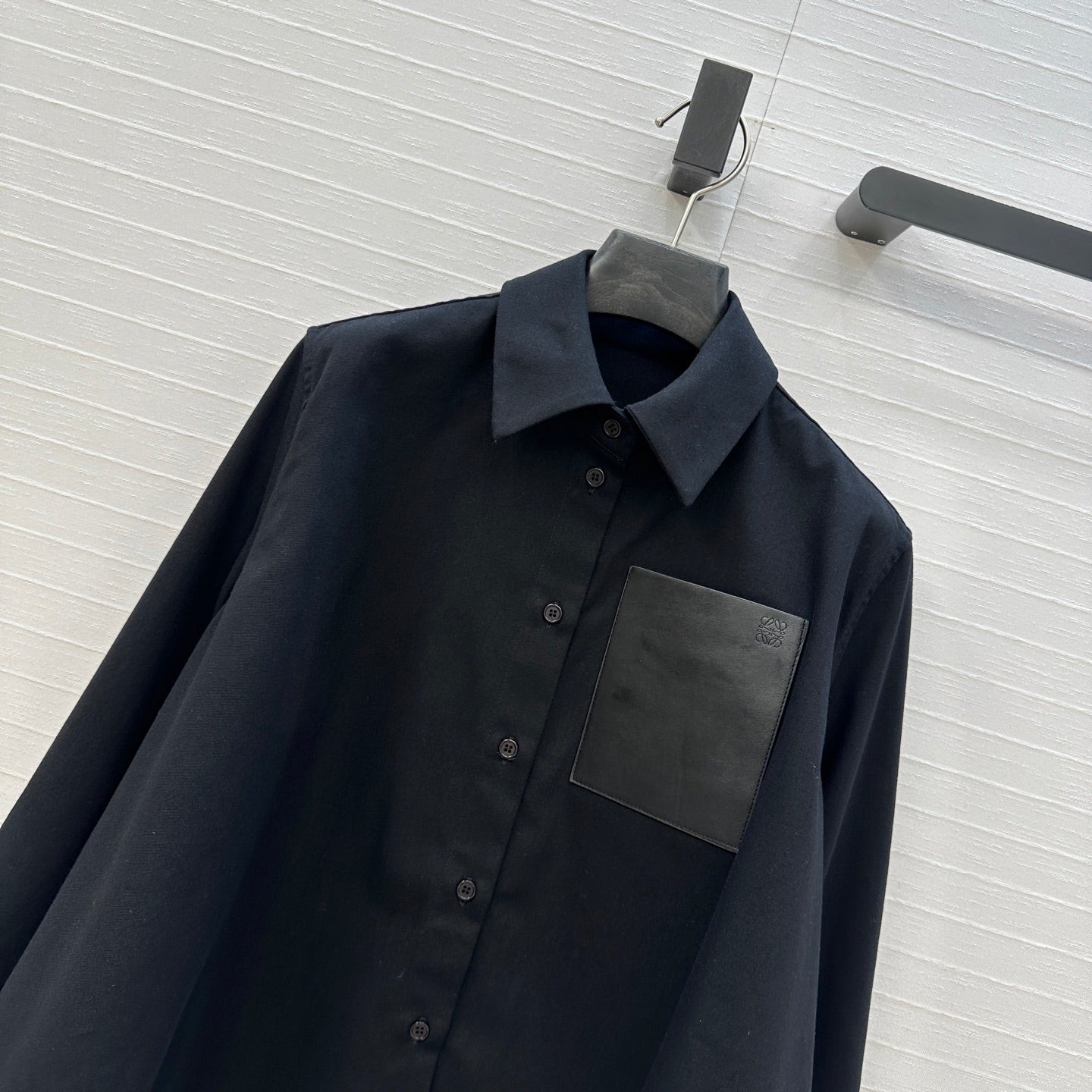 Loewe  A-line Denim Shirt Jacket Black Cotton